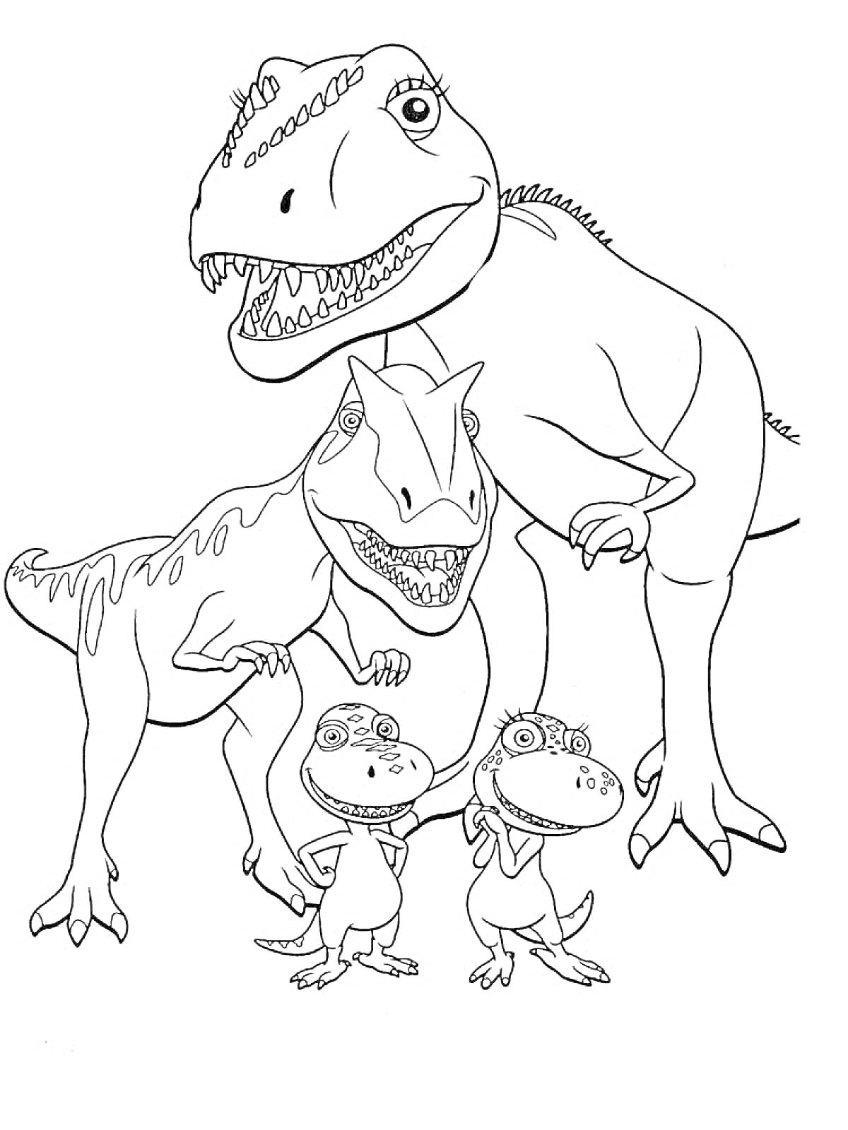 На раскраске изображено: Динозавр, Тираннозавр Рекс, Древние животные