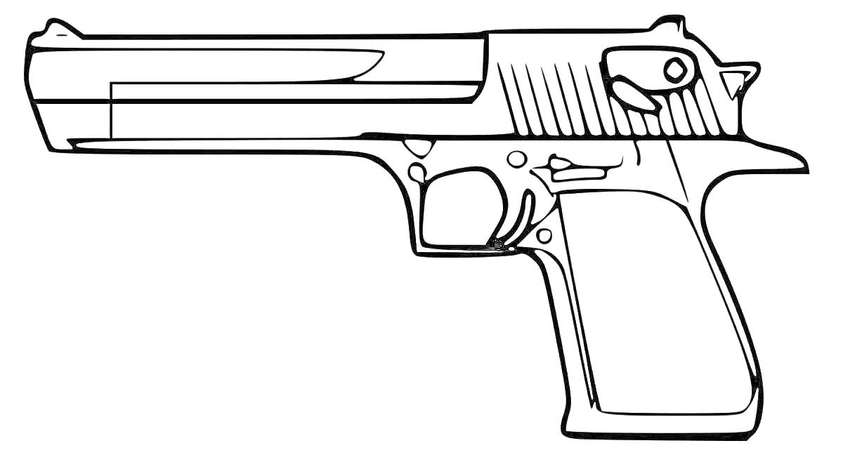 Раскраска Раскраска пистолет Desert Eagle