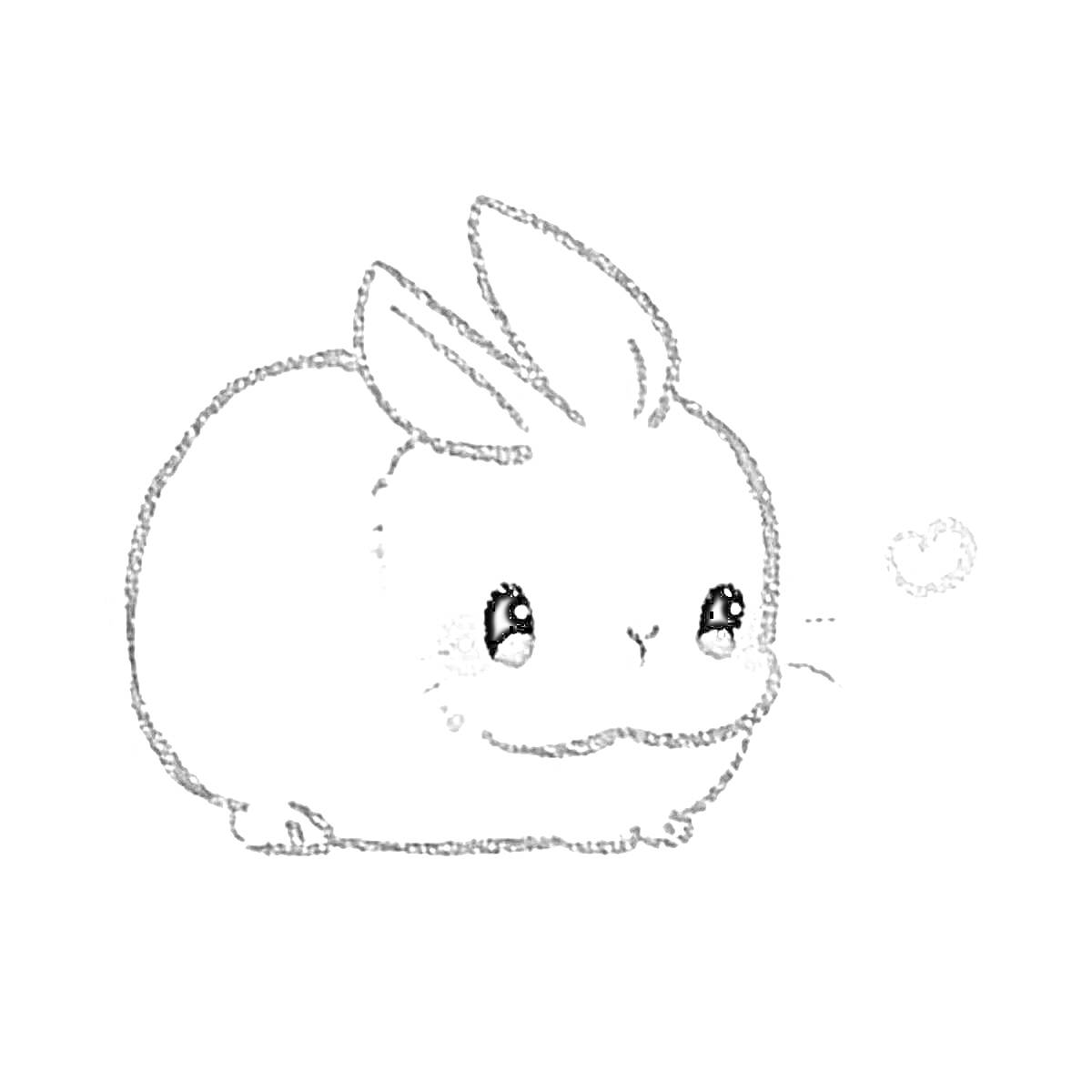 Раскраска Милый кролик с сердечком