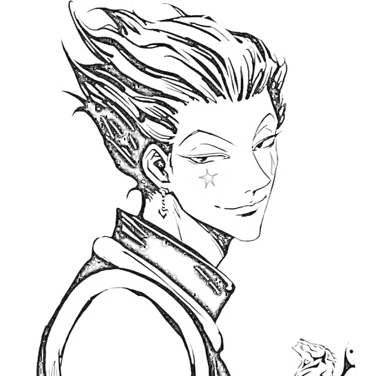 На раскраске изображено: Манга, Волосы, Аниме