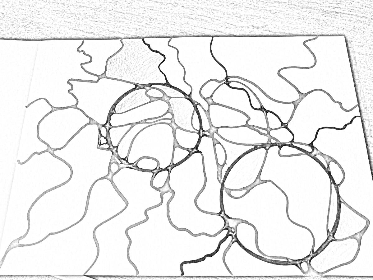 На раскраске изображено: Нейрографика, Абстракция, Линии, Круги, Арт-терапия