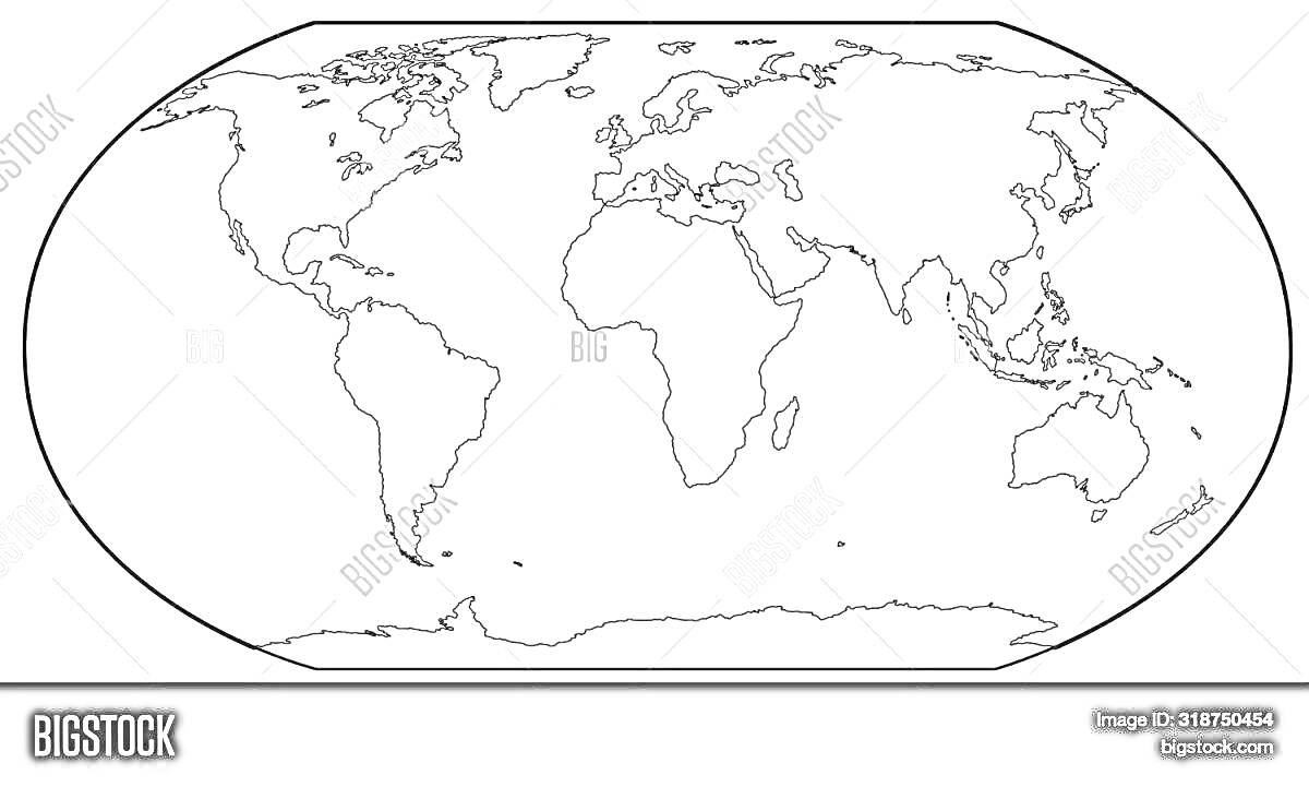 На раскраске изображено: Карта мира, Контурная карта, Континенты, Океаны, География, Земной шар, Учебное пособие