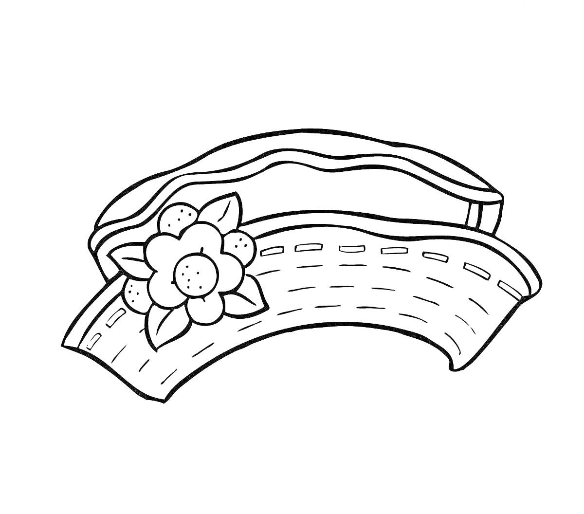 Раскраска Шляпа с цветком и лентами