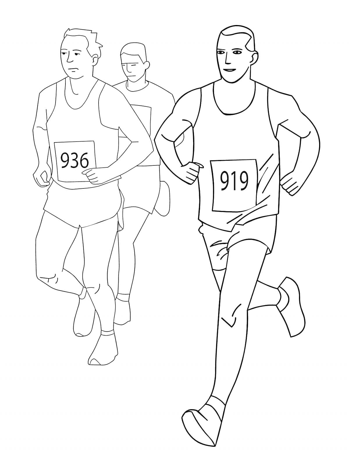 На раскраске изображено: Легкая атлетика, Бег, Спортивная форма, Спорт, Соревнования