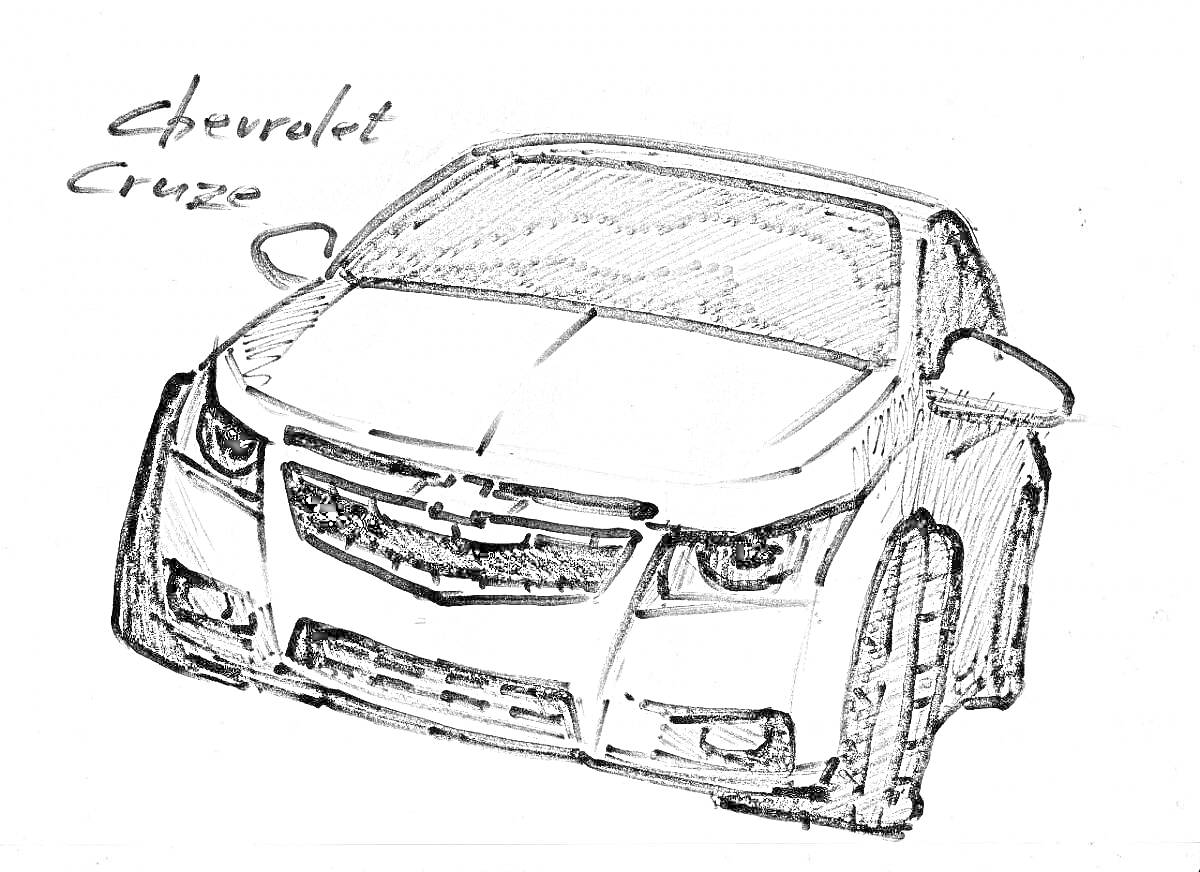 На раскраске изображено: Шевроле, Автомобильный дизайн