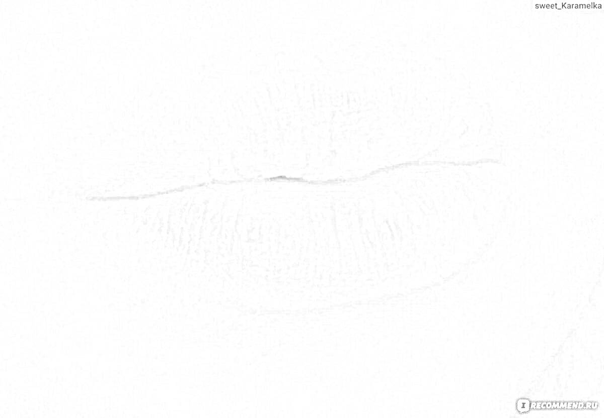 Раскраска Губы без помады, крупный план, черно-белое фото