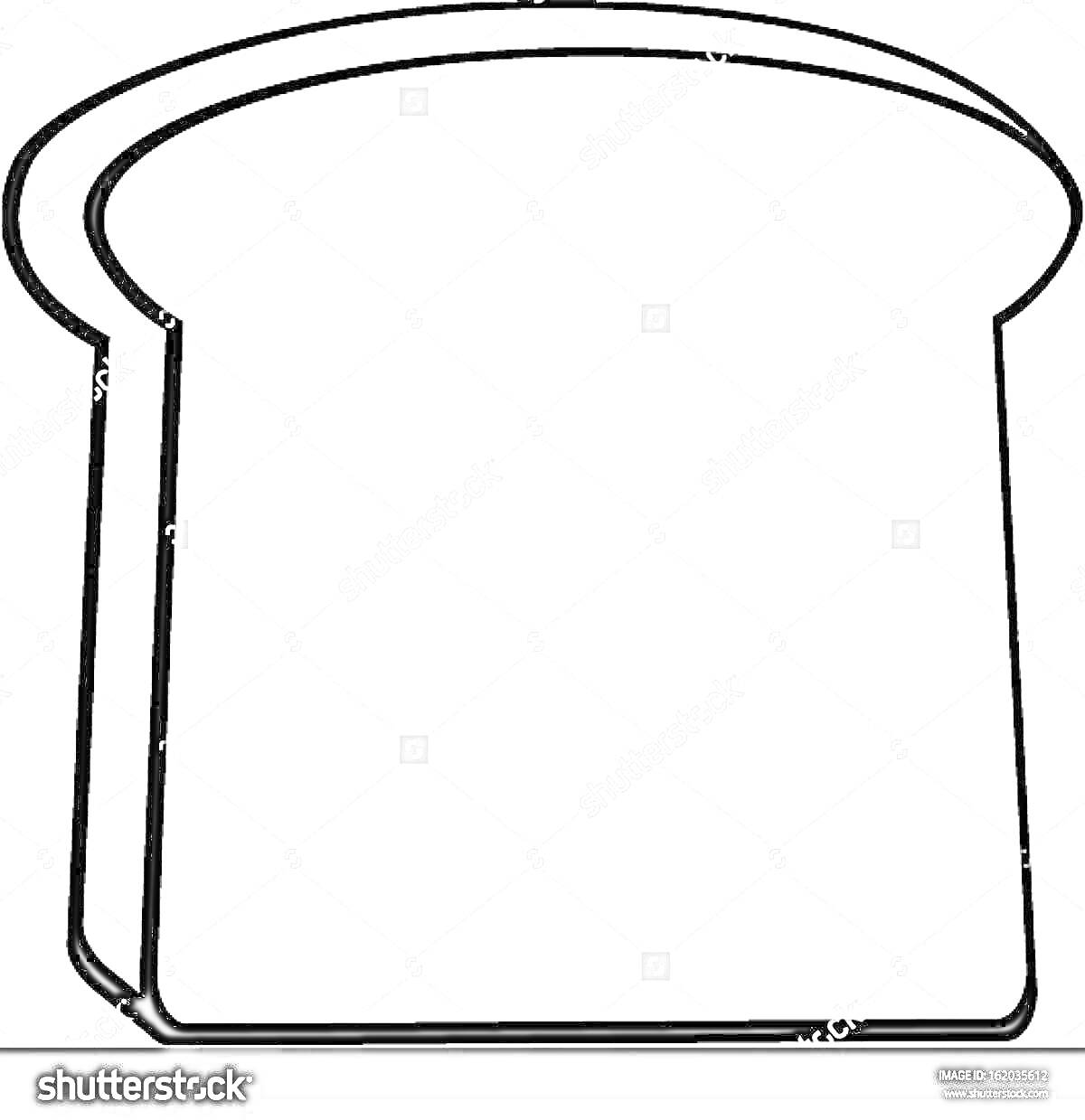 Раскраска Ломтик белого хлеба, контурное изображение для раскраски