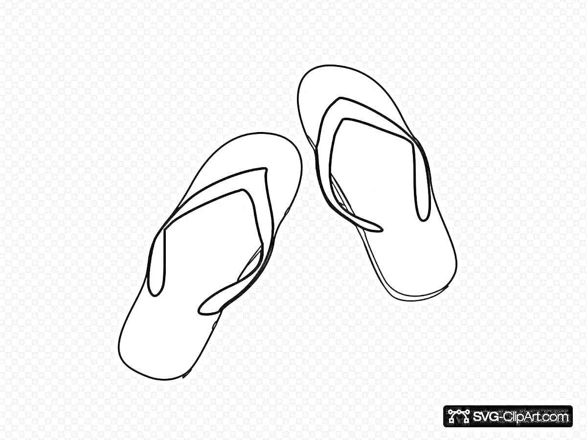 Раскраска раскраска с парой тапочек, тапочки с ремешками