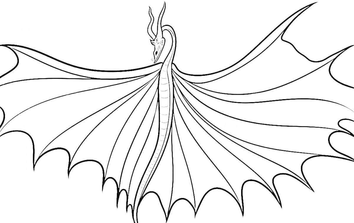 На раскраске изображено: Дракон, Как приручить дракона, Крылья, Фантазия