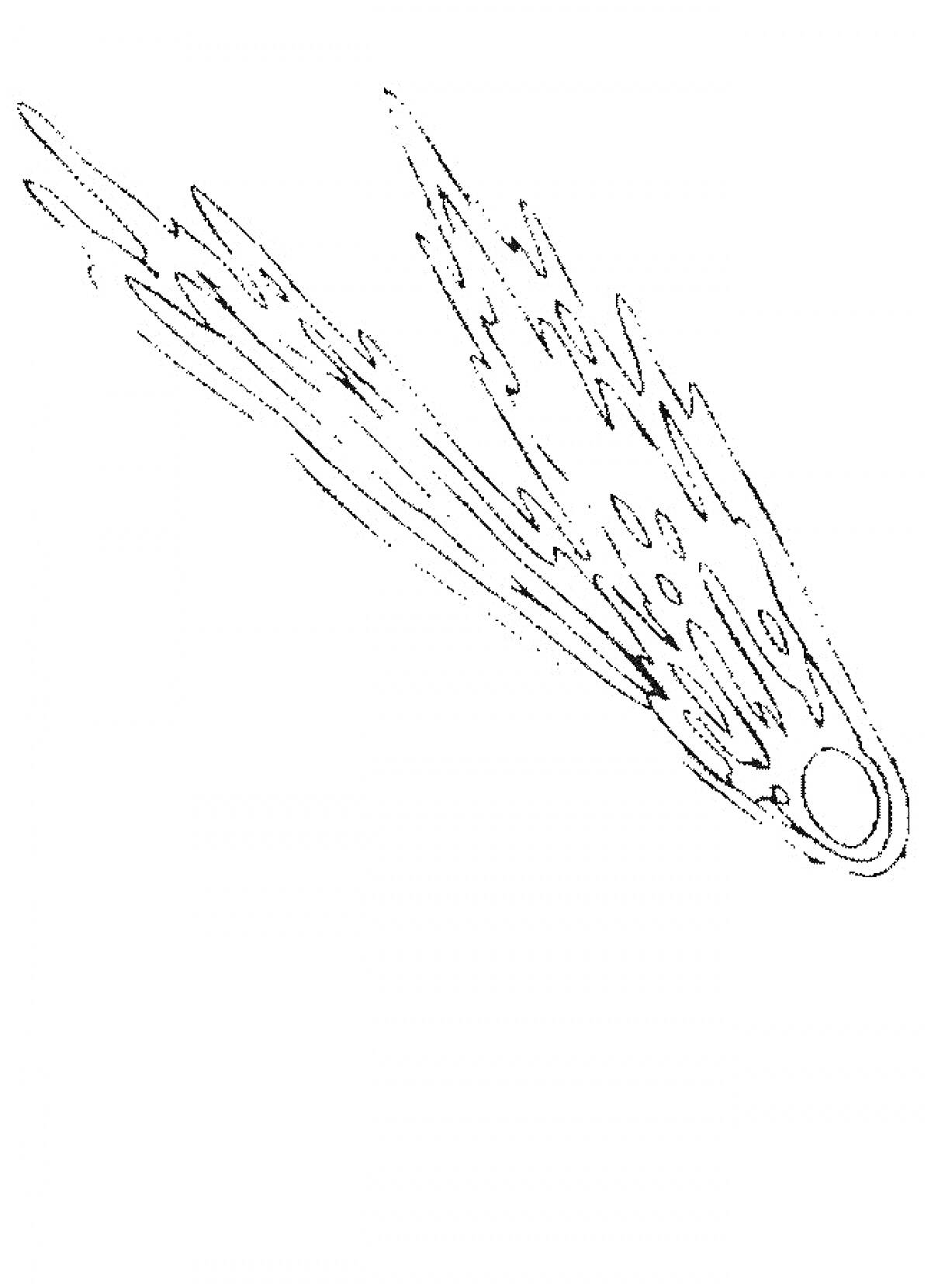 Раскраска Комета с длинным хвостом