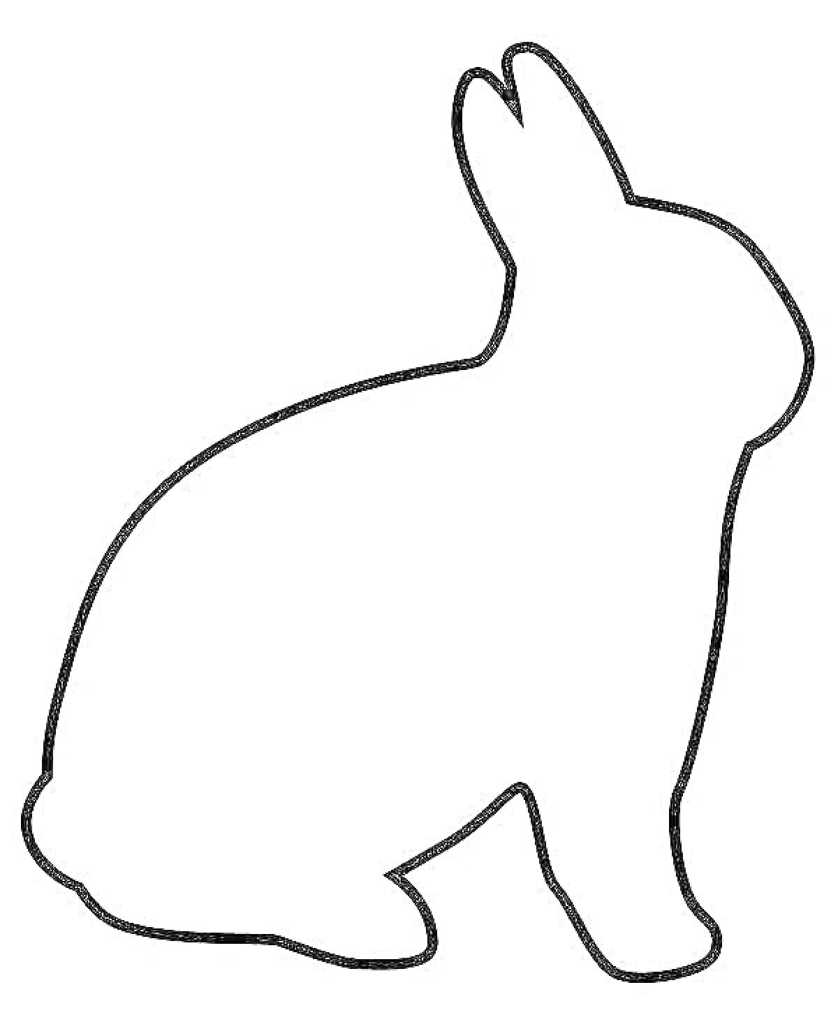 На раскраске изображено: Профиль, Кролик, Черный контур