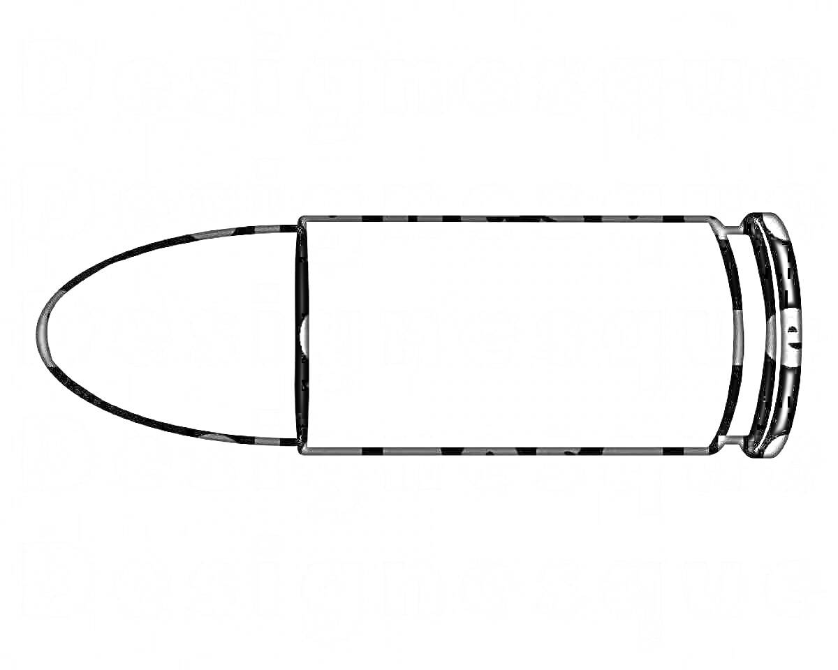 Раскраска Пуля (изображение боевого патрона с пулями и гильзой)