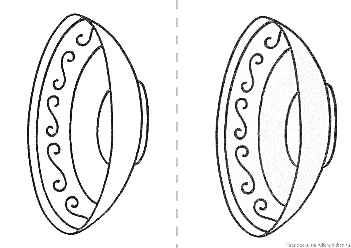 Раскраска Раскраска для детей с пиалой с узорами