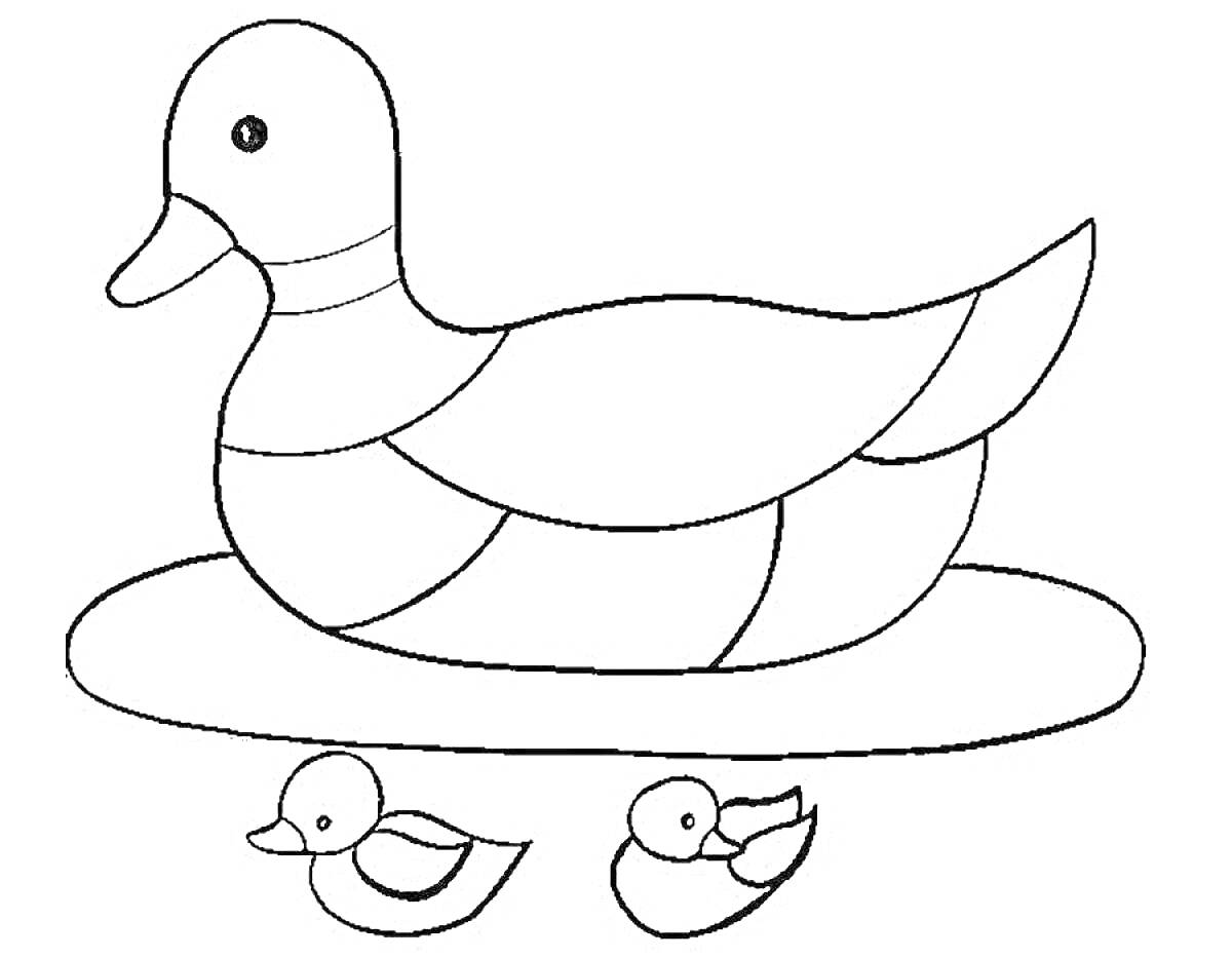 На раскраске изображено: Пруд, Вода, Птица, Для детей, Утка