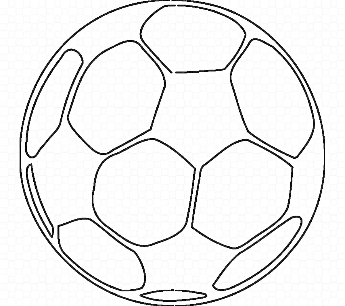 На раскраске изображено: Футбольный мяч, Спорт, Мяч, Геометрические фигуры, Для детей, Занятия