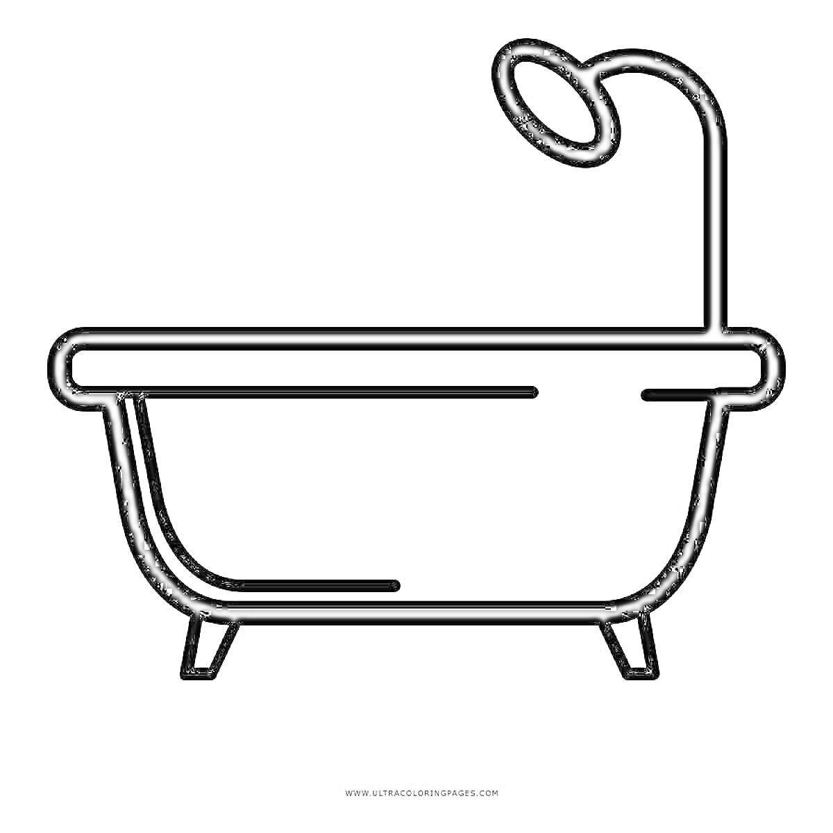 Раскраска Ванна с душем