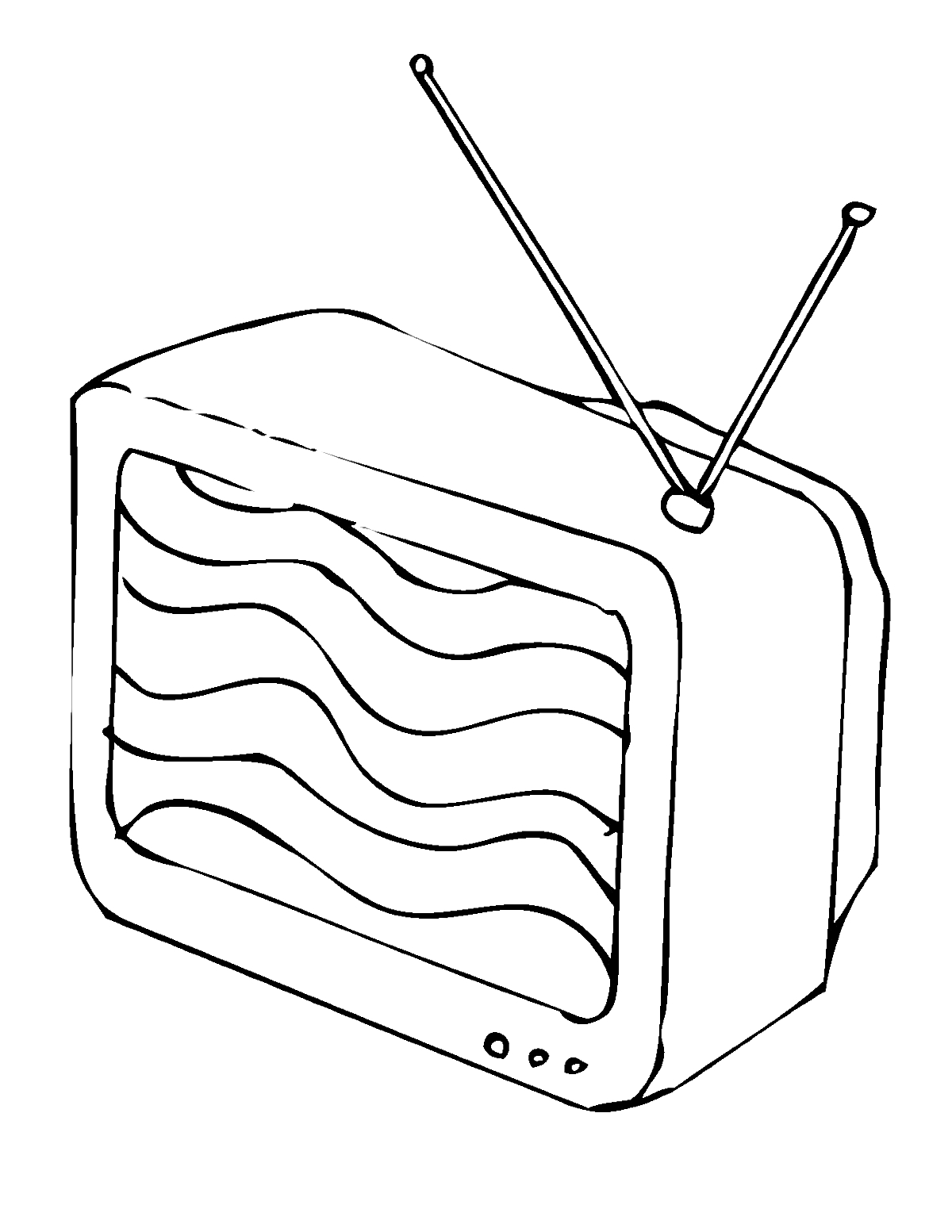 Телевизор с антеннами и волнами на экране