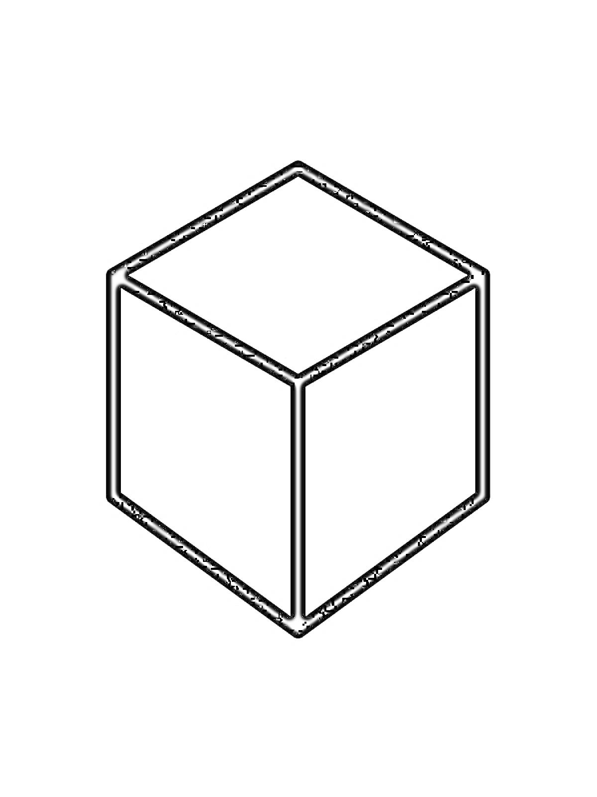 Раскраска Кубик в изометрической проекции