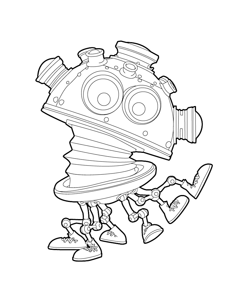 Раскраска Робот с обувью из мультфильма 
