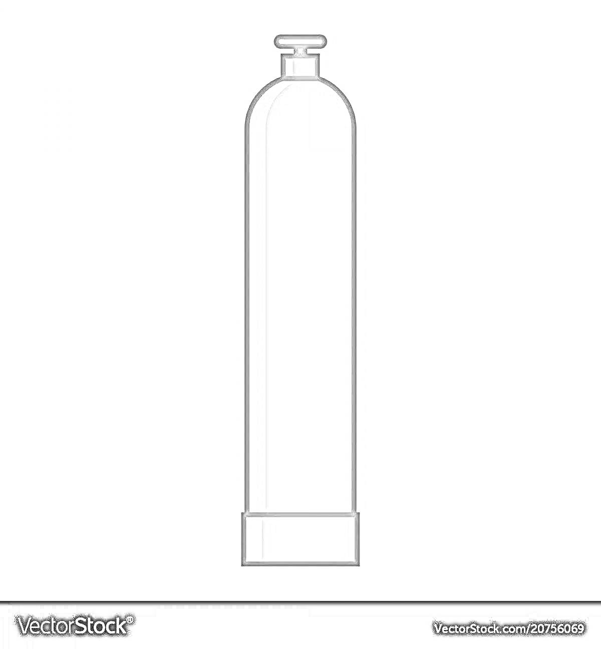 Раскраска Газовый баллон, серый цвет, контурный рисунок