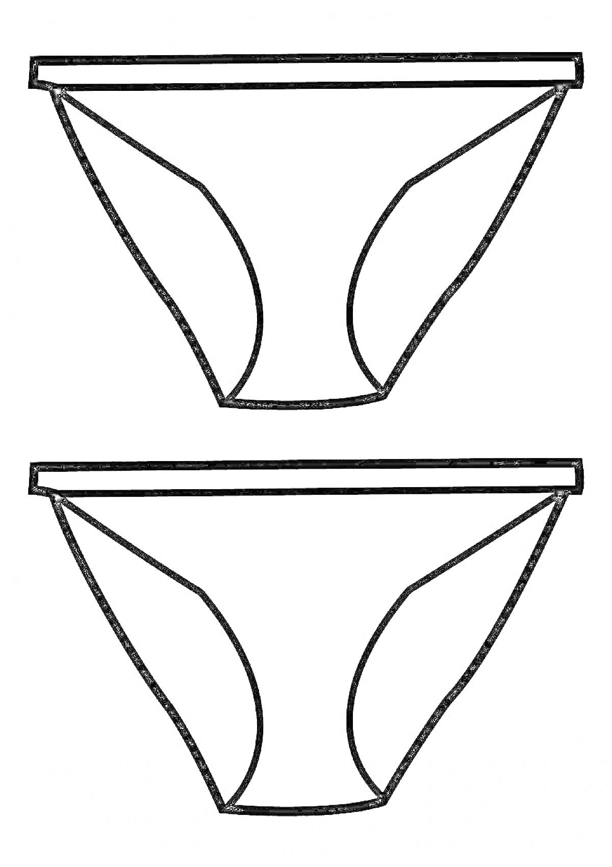 Раскраска Две пары трусов на белом фоне