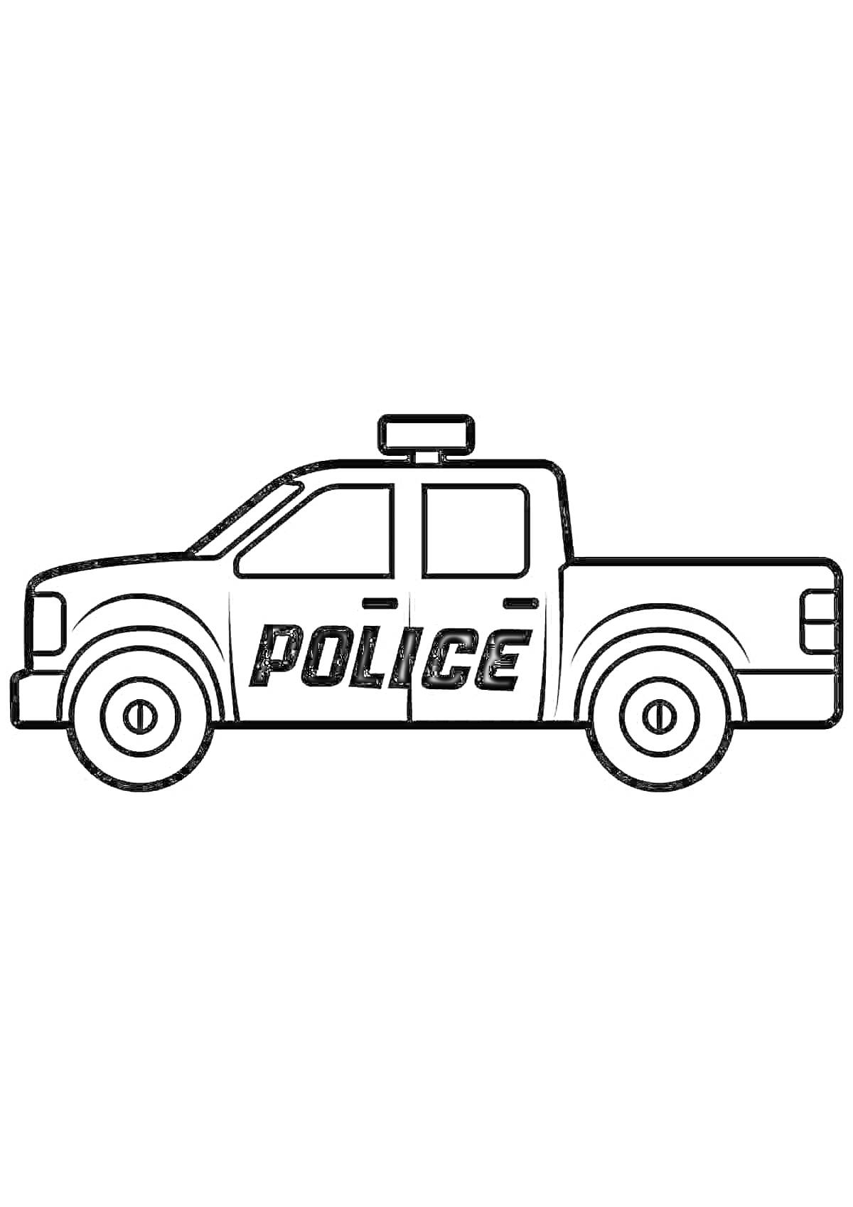 На раскраске изображено: Полицейский автомобиль, Мерседес, Патрульная машина, Полиция, Служебный автомобиль