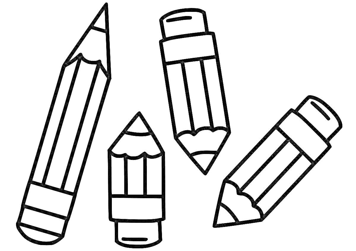 Раскраска Четыре карандаша