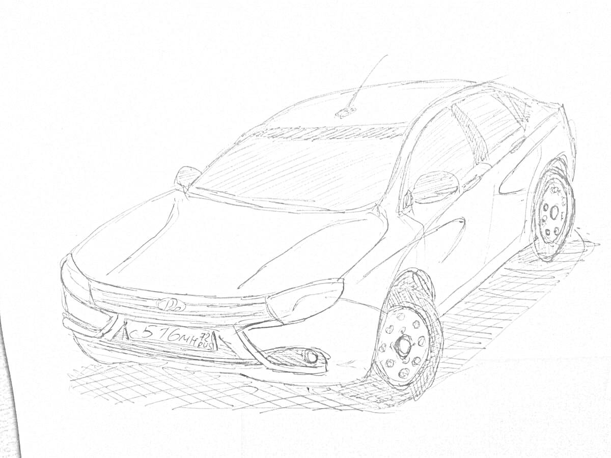 Раскраска Рисунок автомобиля Lada Vesta SW Cross