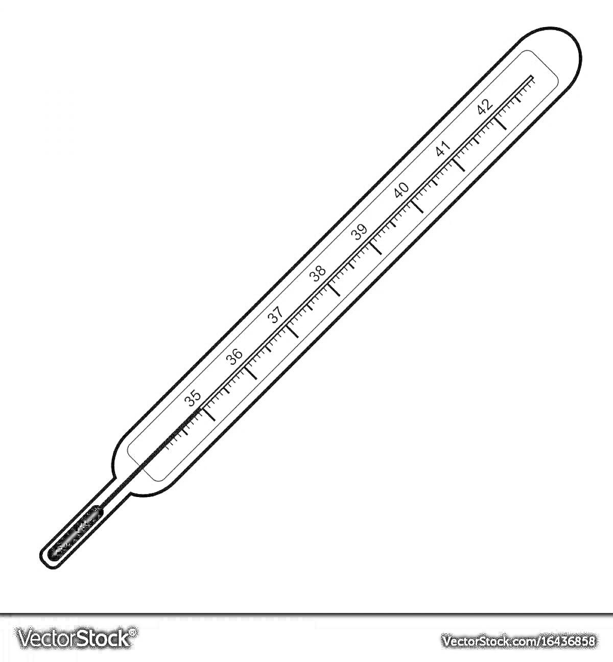 На раскраске изображено: Градусник, Термометр, Температура, Измерение, Здоровье, Для детей