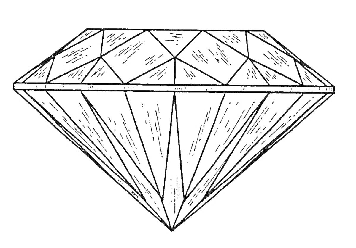 Раскраска Изображение кристалла с гранями