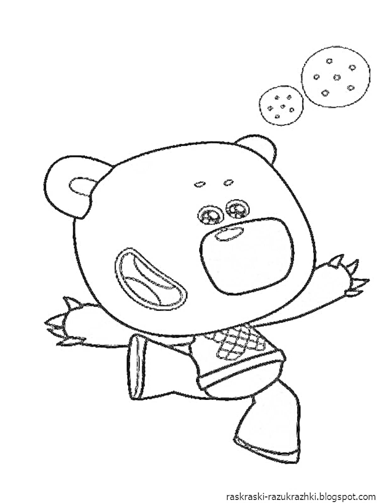 На раскраске изображено: Мимимишки, Для детей, 3 года, 4 года, Медведь, Шары