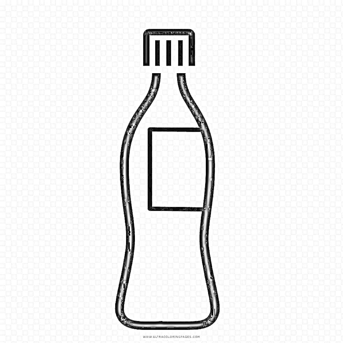 На раскраске изображено: Бутылка, Этикетка, Напиток