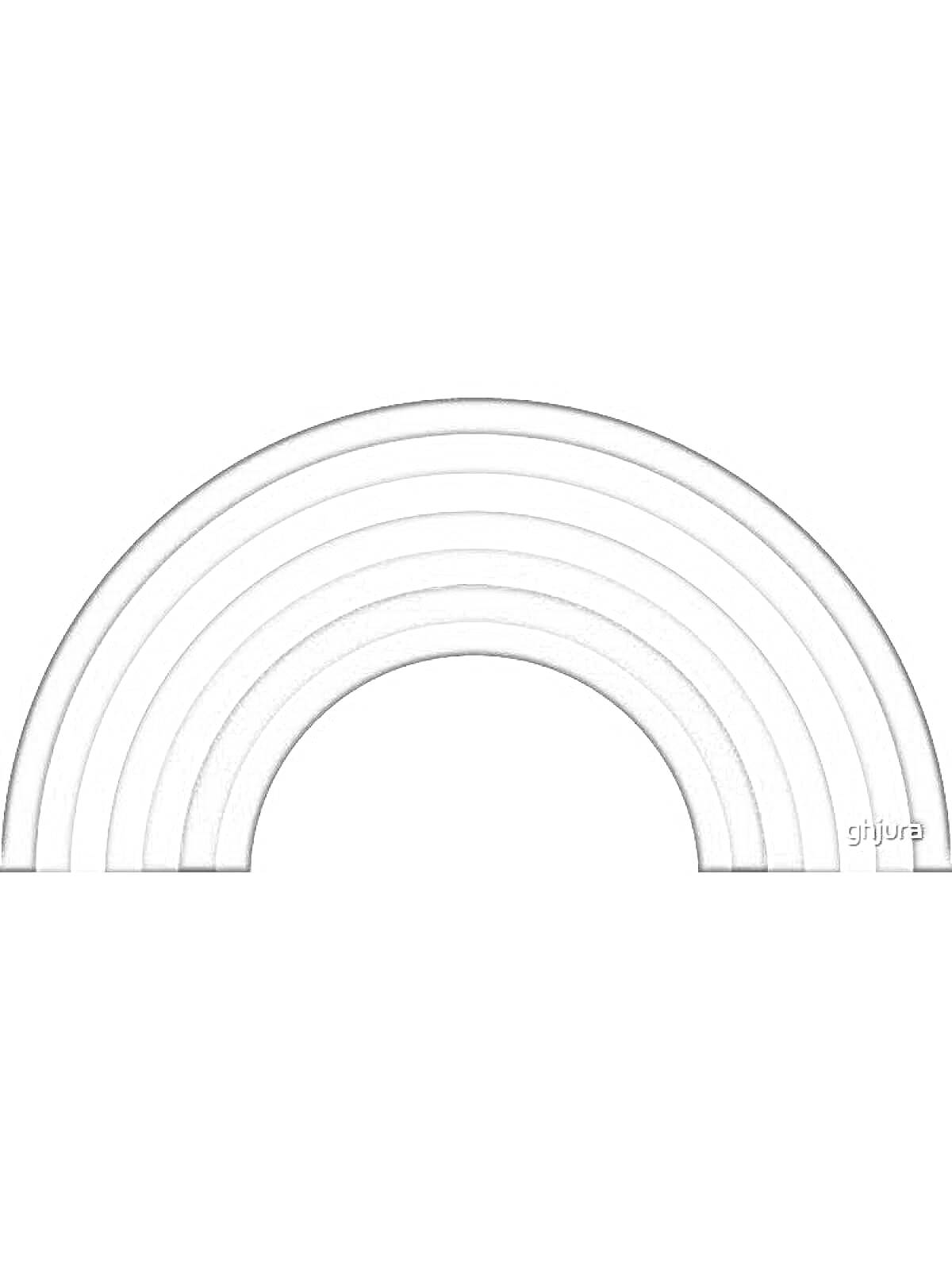 Радуга с семью цветными полосами (красный, оранжевый, жёлтый, зелёный, голубой, синий, фиолетовый)