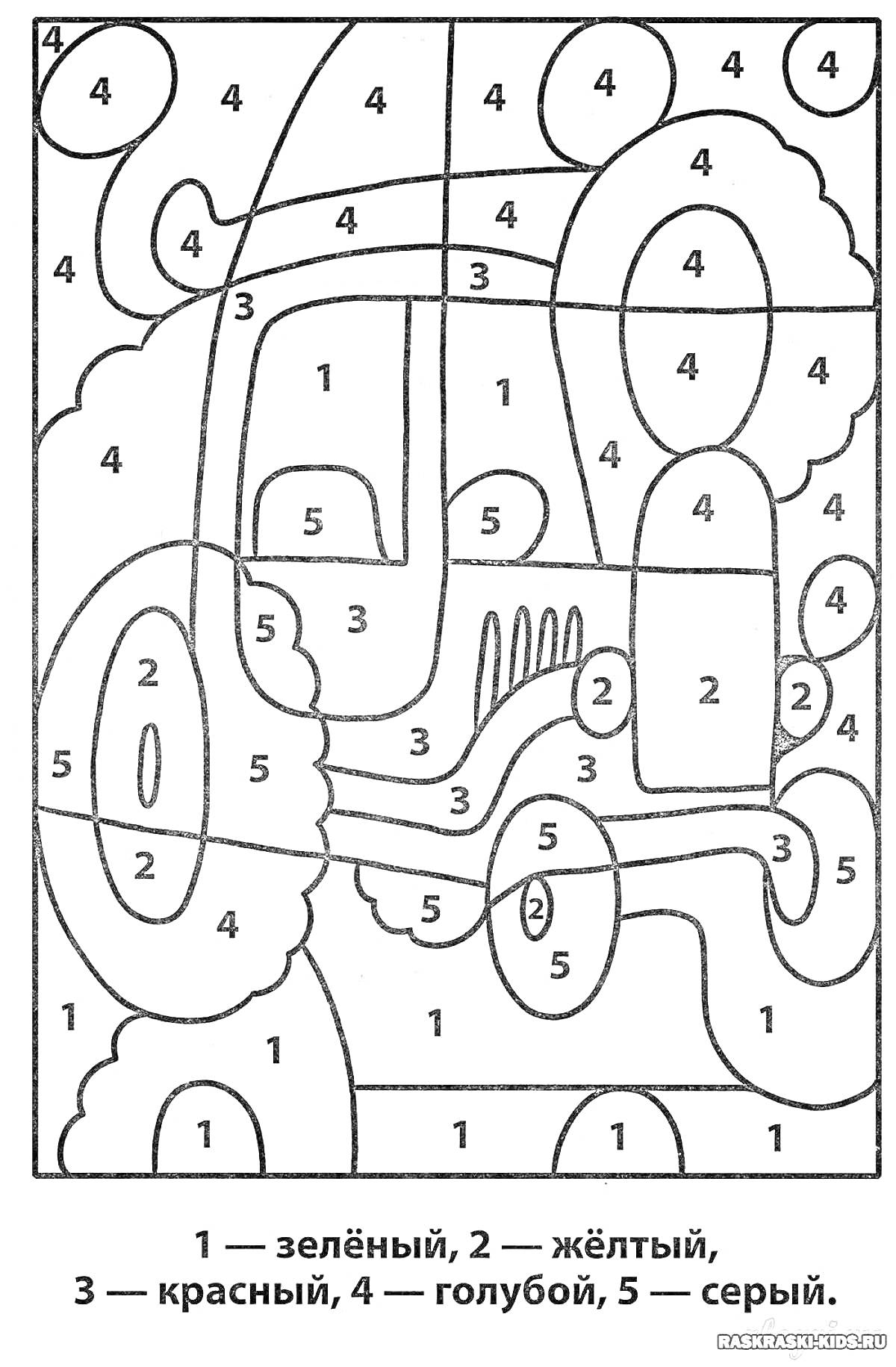 Раскраска Ракраска по номерам с изображением машинки в облаках