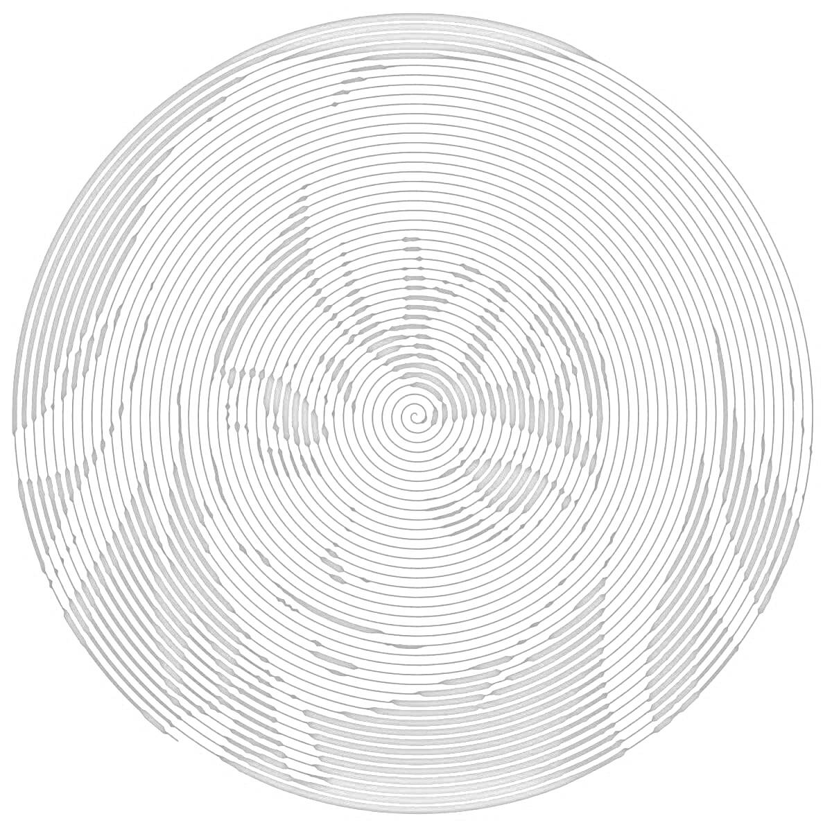 Раскраска Спиральная цветная раскраска с аниме персонажем внутри спирали