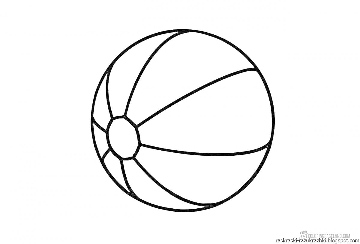 На раскраске изображено: Пляжный мяч, Спортивный инвентарь, Отдых