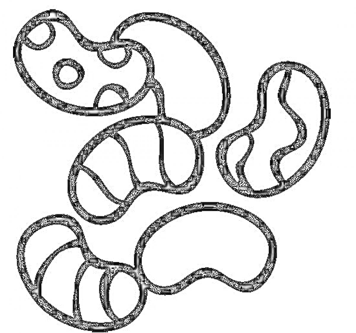 Раскраска Мармелад в форме бобов с узорами