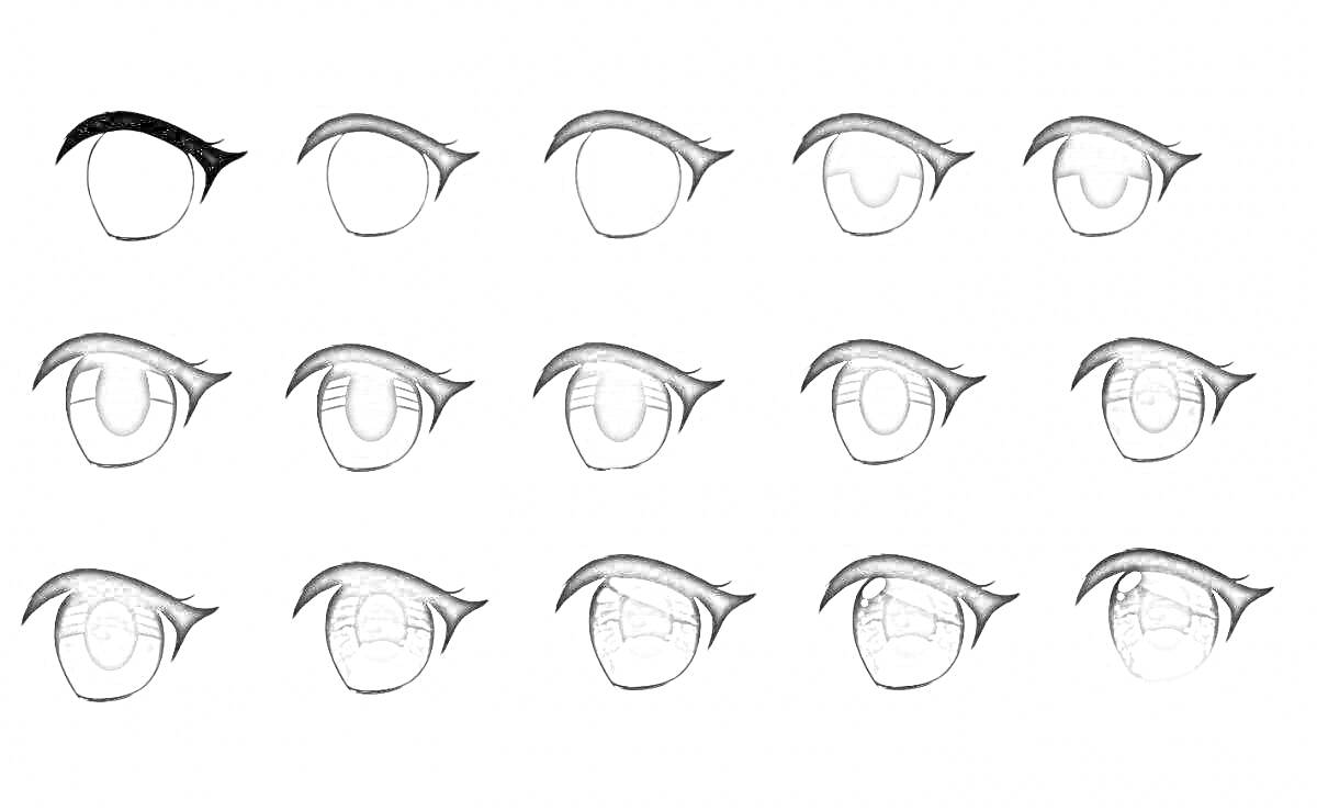 На раскраске изображено: Глаза, Гача, Тени, Блики, Аниме глаза