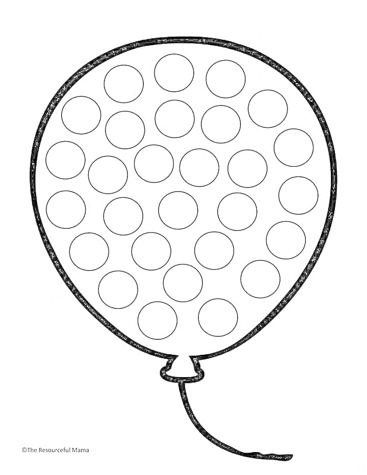 Раскраска Воздушный шарик с кругами