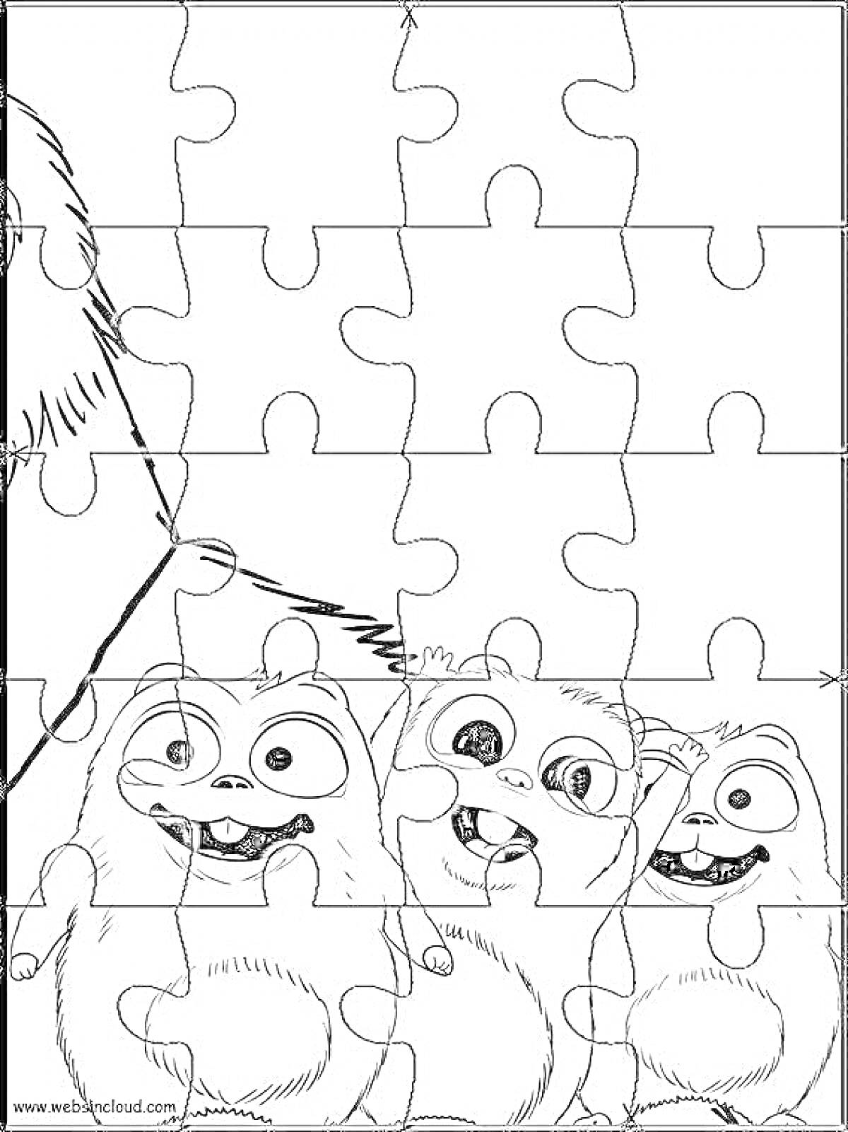 На раскраске изображено: Медведь, Животные, Пазл