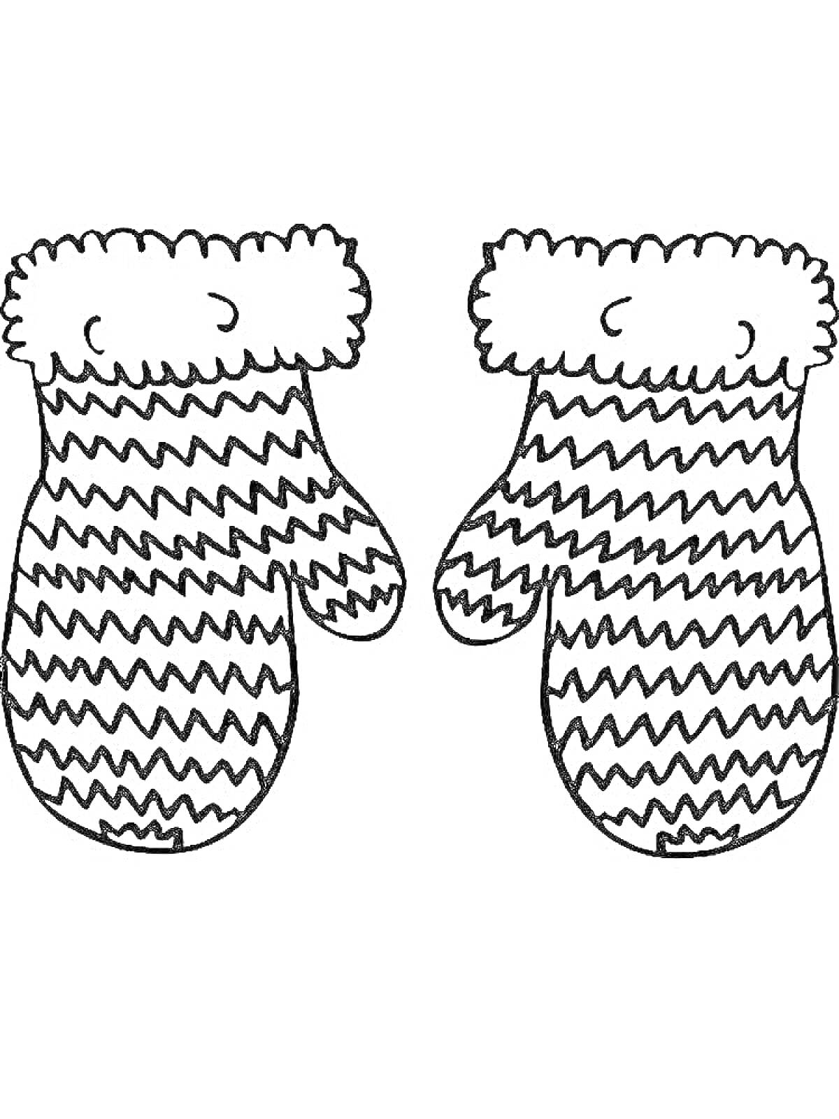 На раскраске изображено: Вязание, Зима, Мех, Одежда