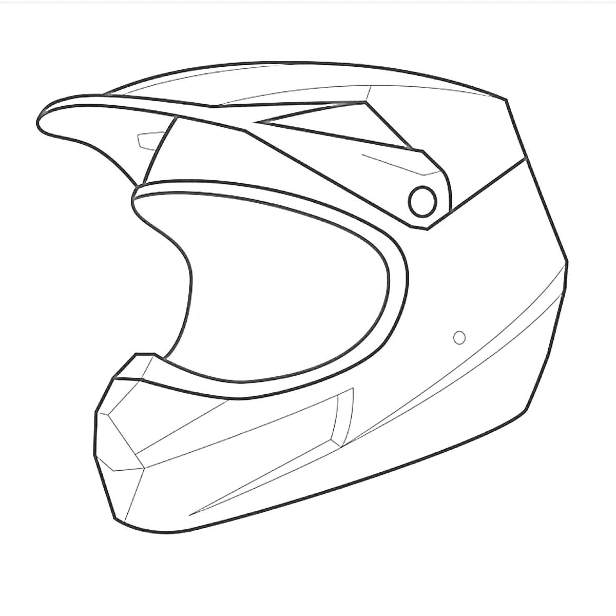 Раскраска Шлем для мотокросса с козырьком и защитой подбородка