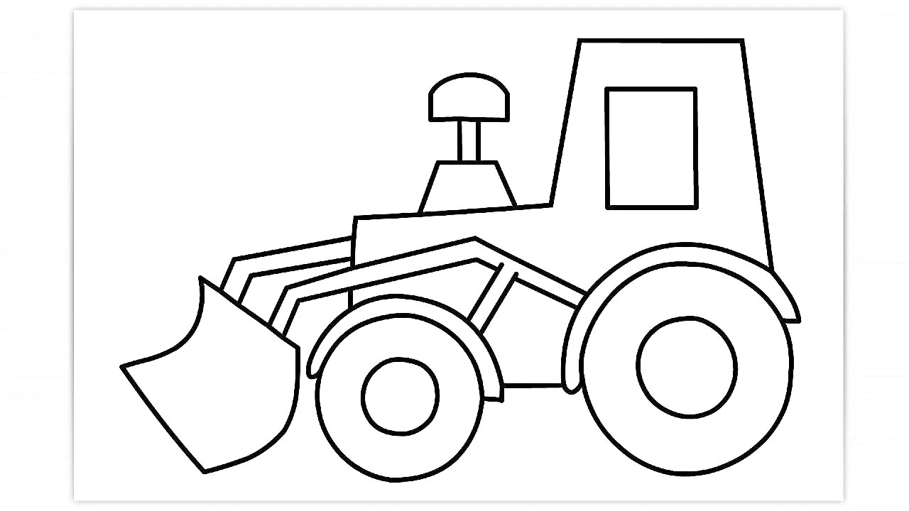 На раскраске изображено: Экскаватор, Для мальчиков, 2 года