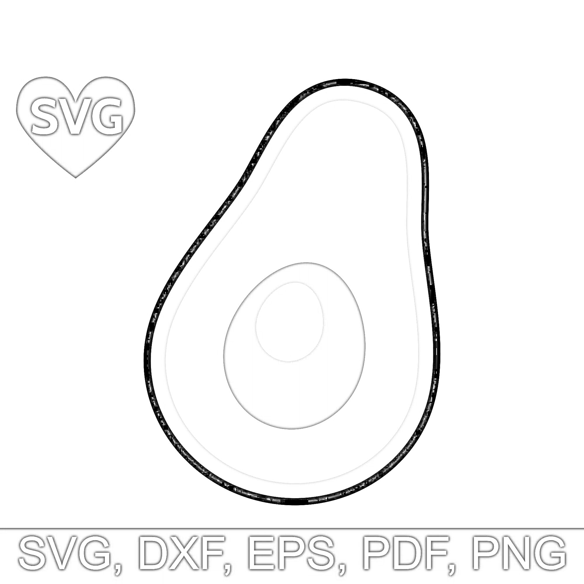 Раскраска Разрезанное авокадо на половину с косточкой и иконка SVG