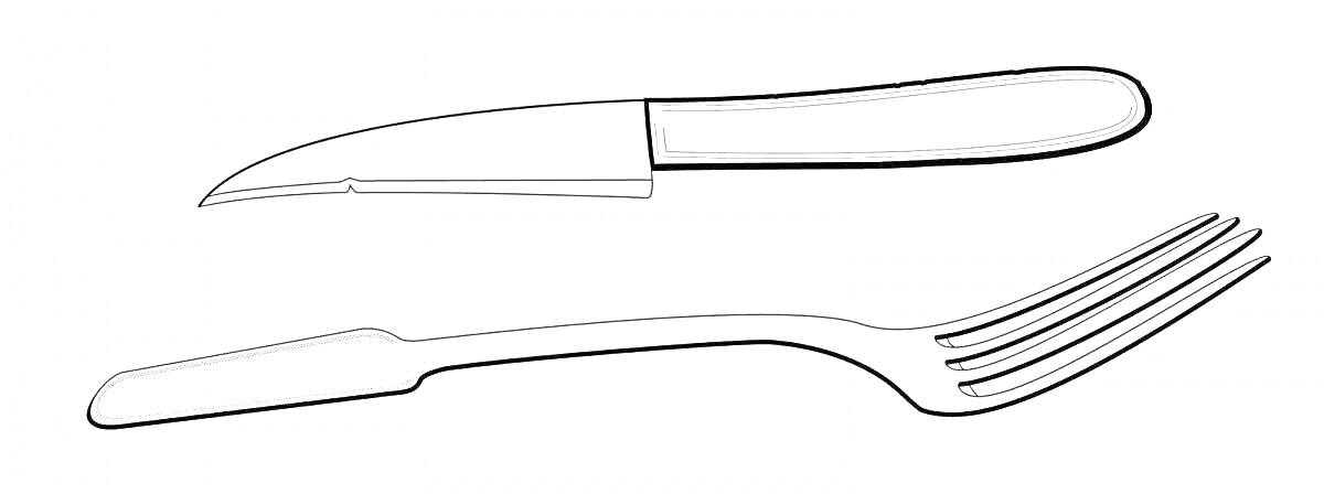 Раскраска Нож и вилка