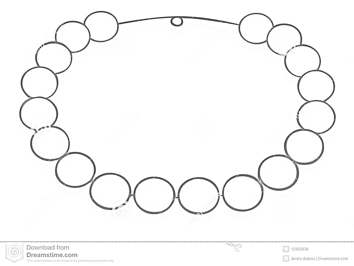 Раскраска - бусы из круглых бусин
