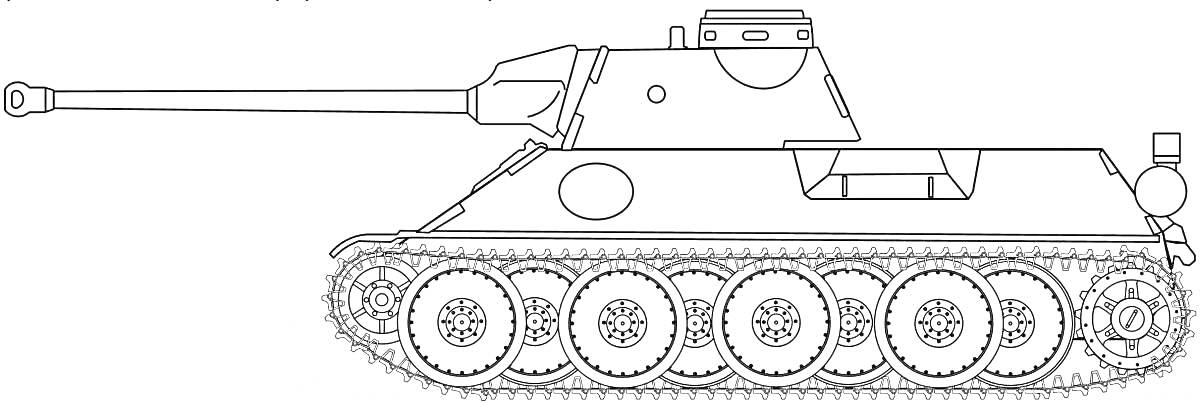 На раскраске изображено: Танк, Гусеницы, Дуло, Военная техника