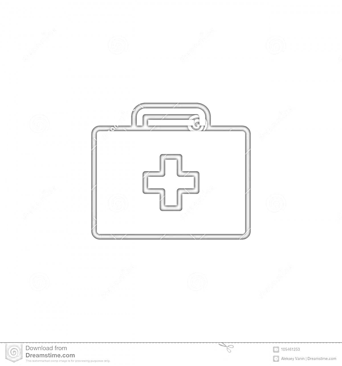 На раскраске изображено: Медицинский крест, Аптека, Аптечка, Медицина, Здоровье, Лечение, Первая помощь