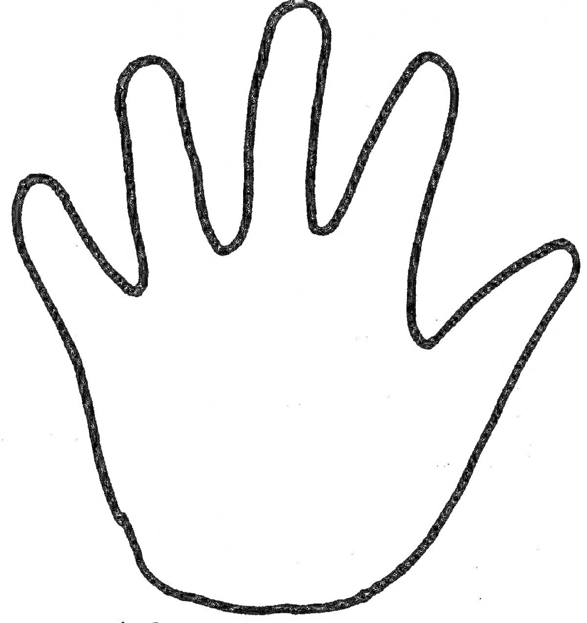 На раскраске изображено: Рука