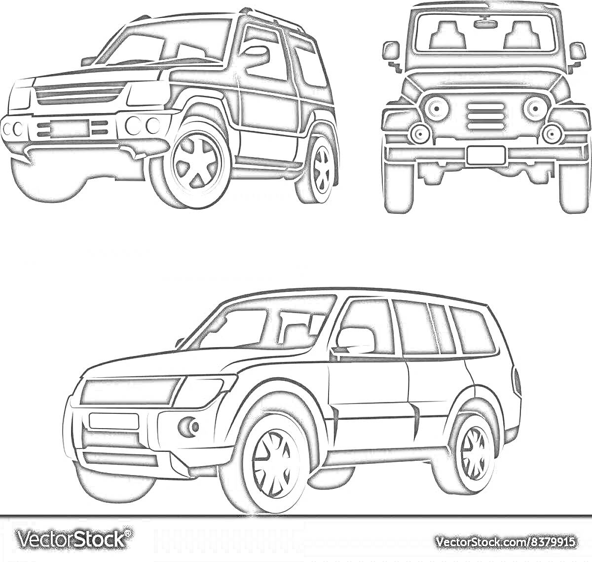 На раскраске изображено: Mitsubishi Pajero, Внедорожник